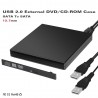 12,7 mm USB 2.0 – DVD-/CD-ROM-Gehäuse – optisches Laufwerk SATA zu SATA – externes Gehäuse