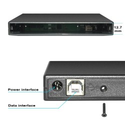 12.7mm USB 2.0 - DVD/CD-ROM case - optical disk drive SATA to SATA - external enclosureExternal storage