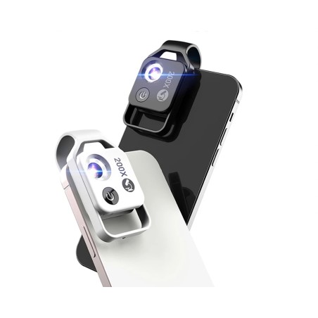 Mikroskopobjektiv mit 200-facher Vergrößerung und mobilem CPL-LED-Licht - Mikro-Makro-Objektive