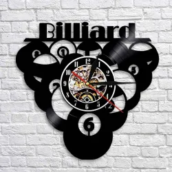 Billard - Kugeln - LED - Wanduhr