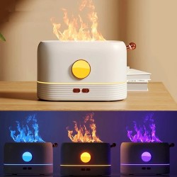 Ultrasonic air humidifier - essential oils diffuser - colorful LED flameHumidifiers