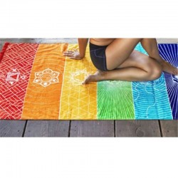 Regenbogen-Chakra – Handtuch zum Aufhängen an der Wand – gestreifte Decke