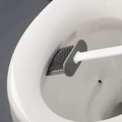 Silicone TPR Toilet Brush and Holder Toilet Bowl Brush with Holder Set Wall Hanging Toilet Brush Silicone Bristles for FloorHome