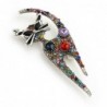 Multicolor crystal cat - vintage broochBrooches