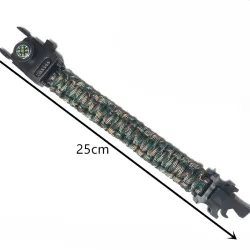 Multifunktionales Survivalarmband mit Kunststoffschnalle & LED-Licht