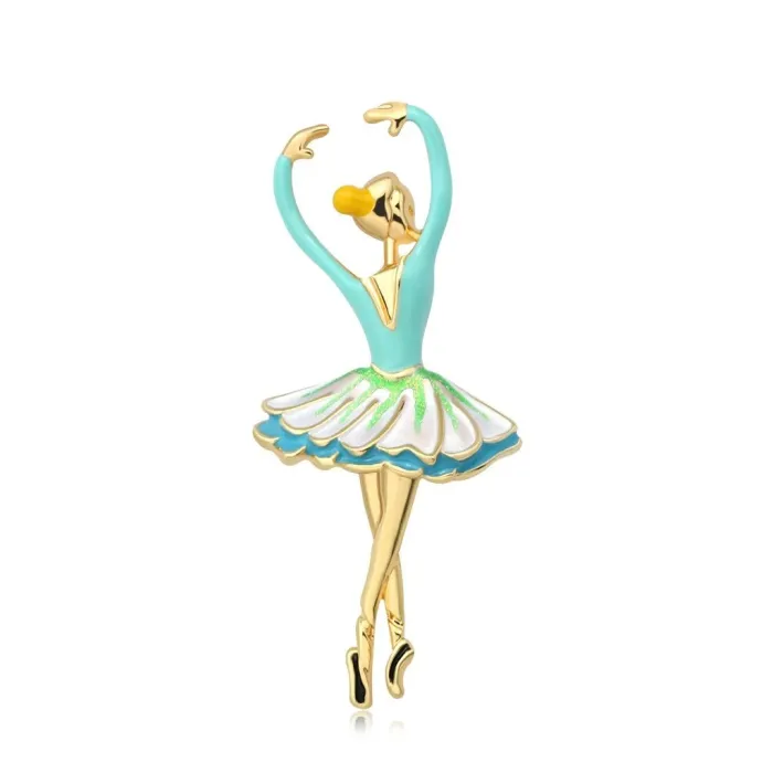 Balletttänzerin - Emaille-Brosche