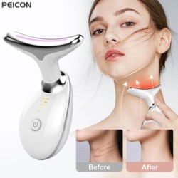 Facial Microcurrent EMS Neck Face Lifting Massager Neck Face Beauty Skin Tighten Device LED Photon Therapy Anti Wrinkle Remov...