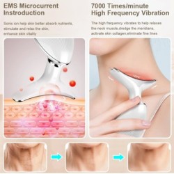 Facial Microcurrent EMS Neck Face Lifting Massager Neck Face Beauty Skin Tighten Device LED Photon Therapy Anti Wrinkle Remov...