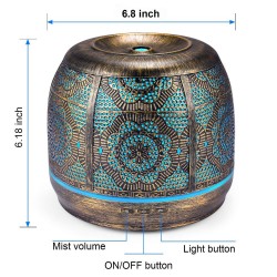 Moderner Luftbefeuchter - Diffusor für ätherische Öle - 7 wechselbare Lichtfarben - 500ml
