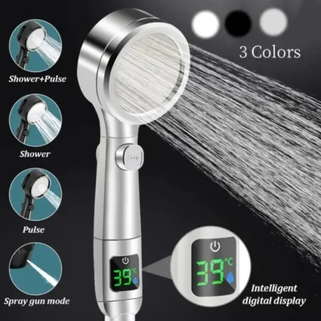 Smart 4Mode Instelbare Led Digitale Temperatuur Display Douchekop Hoge Druk Handheld Badkamer Waterbesparende DouchekopHome