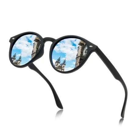 Runde Vintage-Sonnenbrille mit polarisierenden Gläsern für Damen und Herren – UV400-Designerbrille zum Autofahren und Reisen