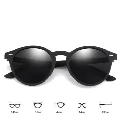 Runde Vintage-Sonnenbrille mit polarisierenden Gläsern für Damen und Herren – UV400-Designerbrille zum Autofahren und Reisen