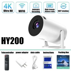 HY200 tragbarer 720p-Projektor – 270° drehbar, Full HD HDMI/USB, Heimkino & Filme im Freien