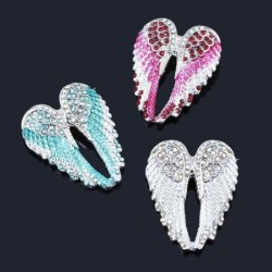 ZRM Fashion Angel Wings Creative Guardian Angel Wings Brooches Pin Rhinestone Crystal Diamante Jewellery Ladies
