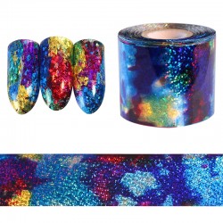 Gradient starry sky - blue holographic paper - foil nail - art sticker - 1mNail stickers