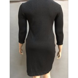 Plus Größe High Neck Freizeit Winter Kleid