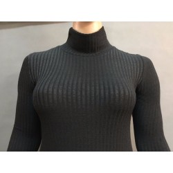 Plus Größe High Neck Freizeit Winter Kleid