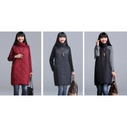 Turtleneck Loose Patchwork Tuning Winter Kleid