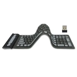 Flexibles Silikon - faltbar - kabellos - 107-Tasten Tastatur - Russisch - Qwerty