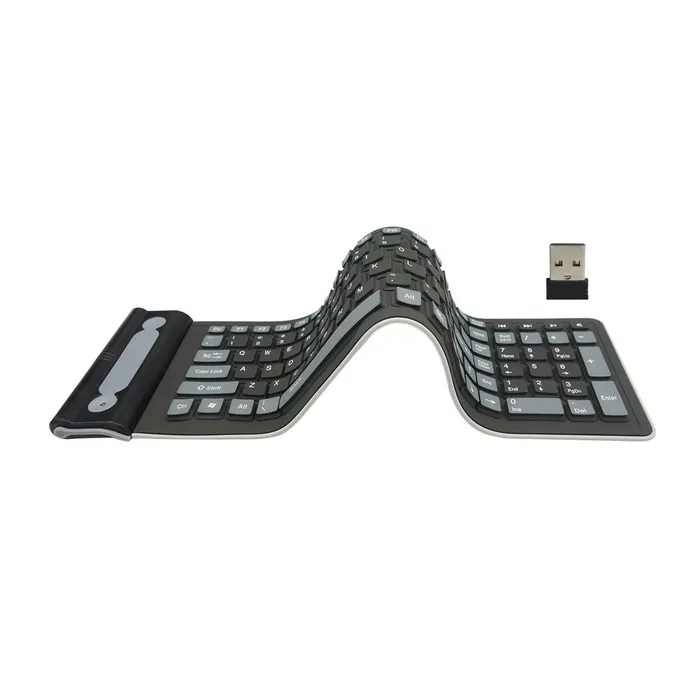 Flexibles Silikon - faltbar - kabellos - 107-Tasten Tastatur - Russisch - Qwerty