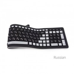 Flexible silicone - foldable - wireless - 107-keys keyboard - Russian - QwertyKeyboards