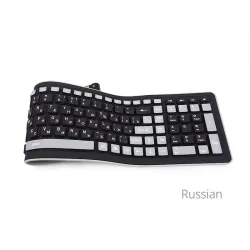 Flexibles Silikon - faltbar - kabellos - 107-Tasten Tastatur - Russisch - Qwerty