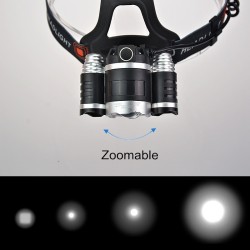 Forehead headlight - zoom flashlight - torch - 3 XML-T6 LED lampSport & Outdoor