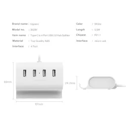 Ugreen USB C HUB 4 Ports Super Speed Interface Splitter