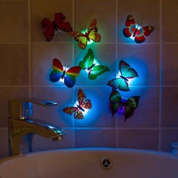 Bunte künstliche Schmetterling LED Nachtlicht Lampe Wandaufkleber