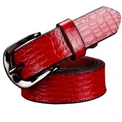 Crocodile design - genuine leather belt