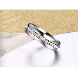 Gold - Silber klassische Ring mit Zirkonia