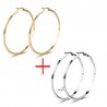Gold & Silver Round Hoops Earrings 2 PairEarrings
