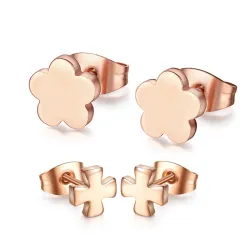 Rose Gold Edelstahl Ohrringe 2 Paar