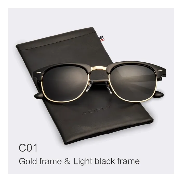 Klassische Halbmetall polarisierte Sonnenbrille Unisex