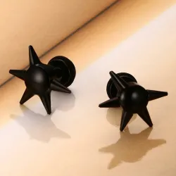 Schwarz Nail Ohrstecker Unisex
