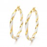 White & Gold Big Hoops EarringsEarrings