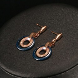 Ceramic & Crystal Round EarringsEarrings