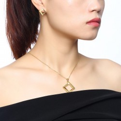 Irregular Square Shape Necklace & Earrings Jewellery SetJewellery Sets
