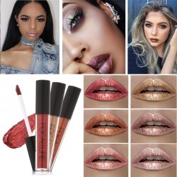 Lang anhaltender Lippenstift Nude Gold Metallic Lipgloss