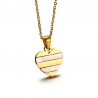Gold Heart Pearl Ohrringe Halskette Schmuck Set