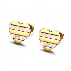 Gold Heart Pearl Earrings Necklace Jewelry SetJewellery Sets