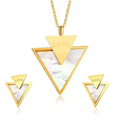 Liebe & Dreieck Stilvolle Schmuck Set