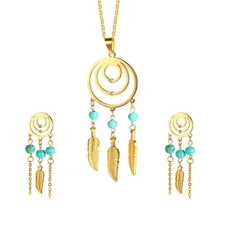 Dreamcatcher Necklace & Earrings Jewelry SetJewellery Sets