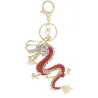 Kristall und Gold Drachen Schlüsselring