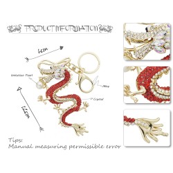Kristall und Gold Drachen Schlüsselring