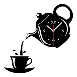 Kaffee Tee Tasse Form Wanduhr
