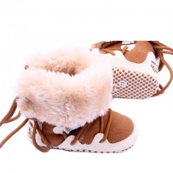 Neugeborene Kleinkind Baumwolle weiche Dicke warme Fleece Schuhe Stiefel Erste Walker