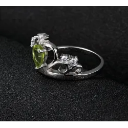 925 Sterling Silber Naturstein Krone Ring