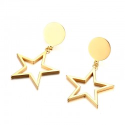 Gold Fünfpunkte Sterne Ohrringe