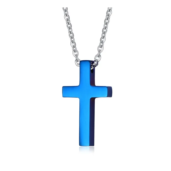 Classic blank cross pendant with stainless steel necklaceNecklaces